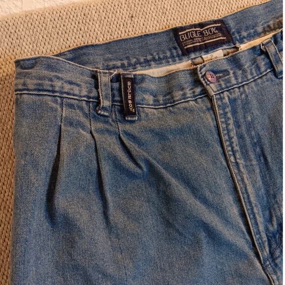 Original Bugle Boy Vintage Jeans 32X29 Blue Fade Pleated Skate Y2K Paint Grunge - Picture 6 of 14
